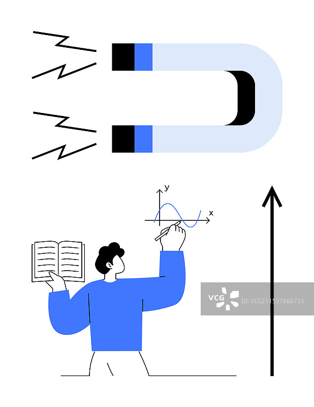 探索物理概念 磁性 图表和图片素材