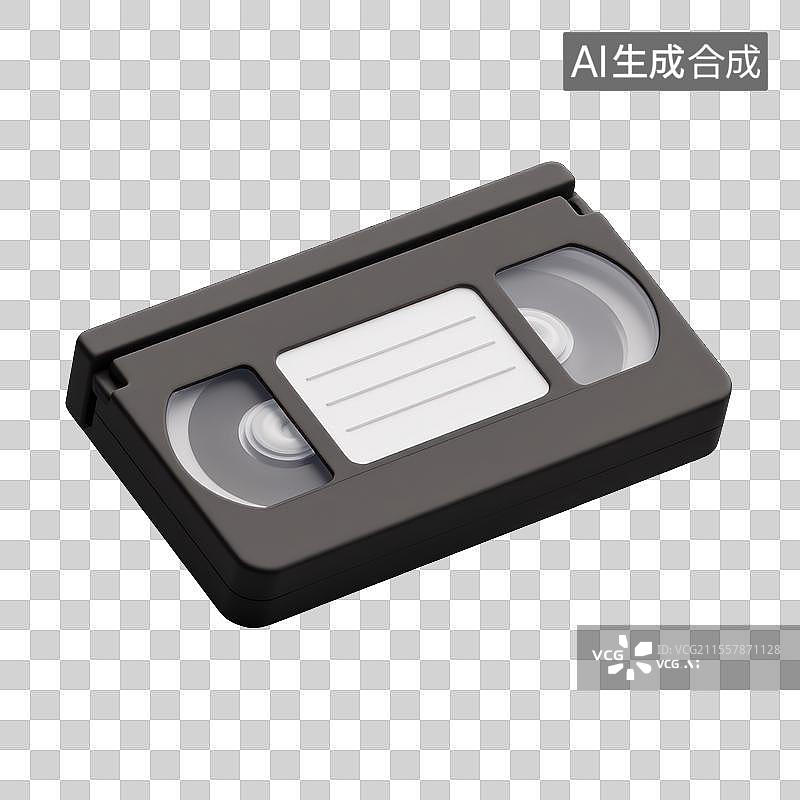 【AI数字艺术】复古录像带的记忆，3D磁带录像带图标图片素材