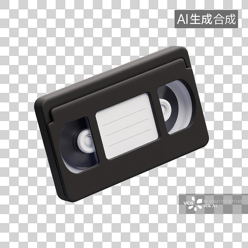【AI数字艺术】复古录像带的记忆，3D磁带录像带图标图片素材