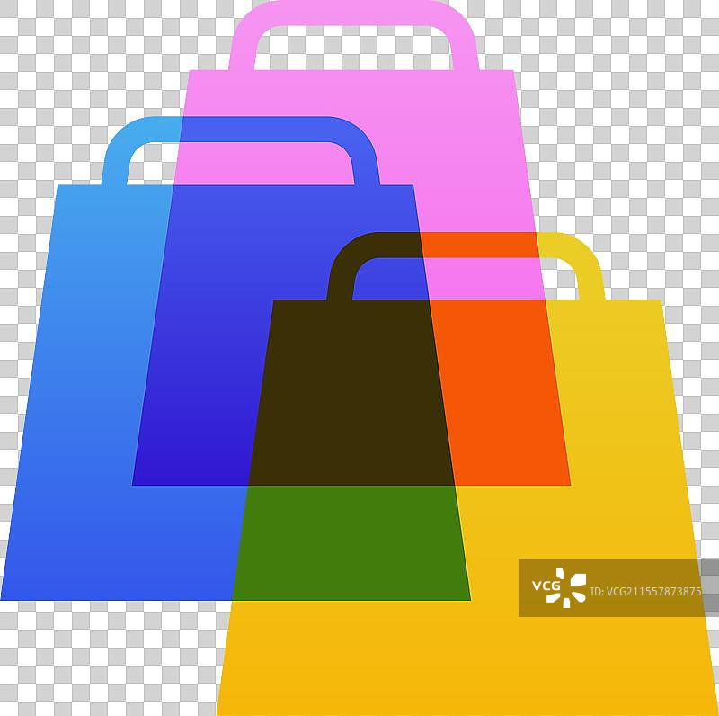 三个购物袋三重图表商店标志图标图片素材