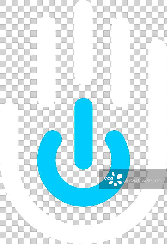 手动电源按钮，注意推这里，高五标志图片素材