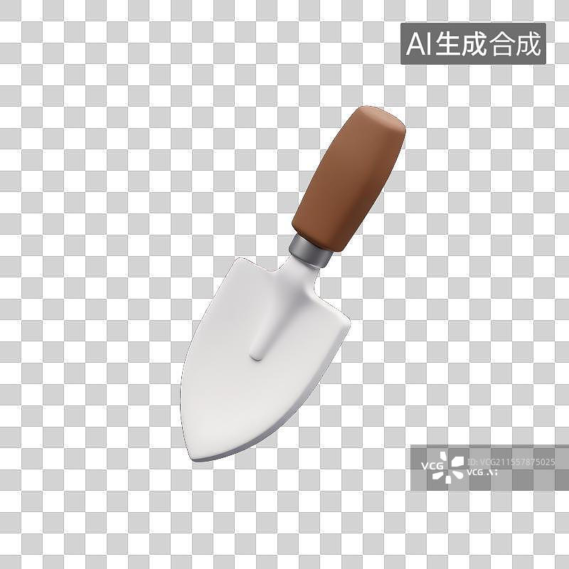 【AI数字艺术】园艺小铲，3D铲子园艺工具图标图片素材
