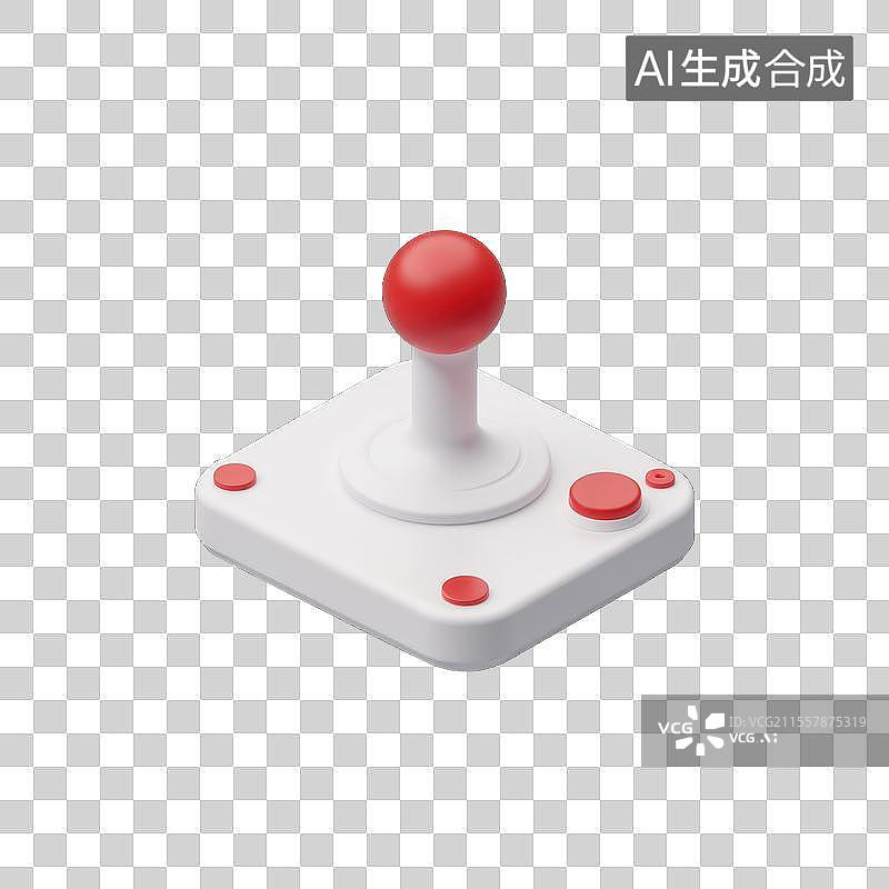 【AI数字艺术】怀旧游戏手柄，3D操控杆控制器图标图片素材