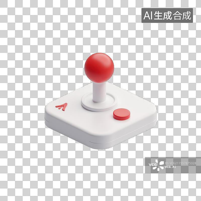 【AI数字艺术】怀旧游戏手柄，3D操控杆控制器图标图片素材