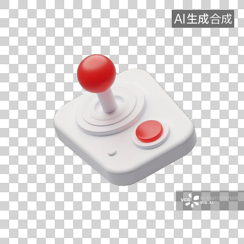 【AI数字艺术】怀旧游戏手柄，3D操控杆控制器图标图片素材