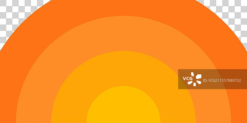 橙色同心圆横幅太阳光芒图片素材