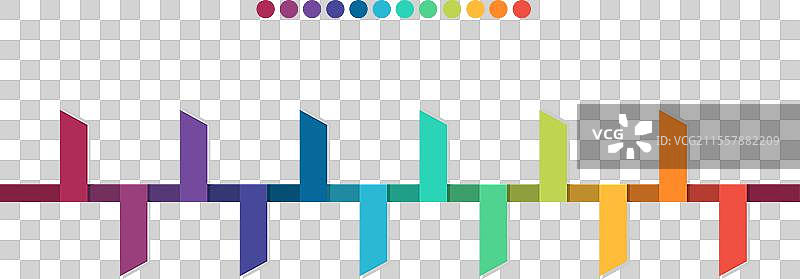 一年12个月的时间线信息图表图片素材