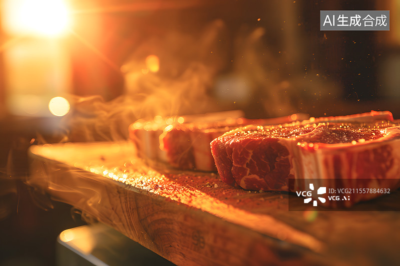 【AI数字艺术】大理石纹和牛切割艺术插画图片素材