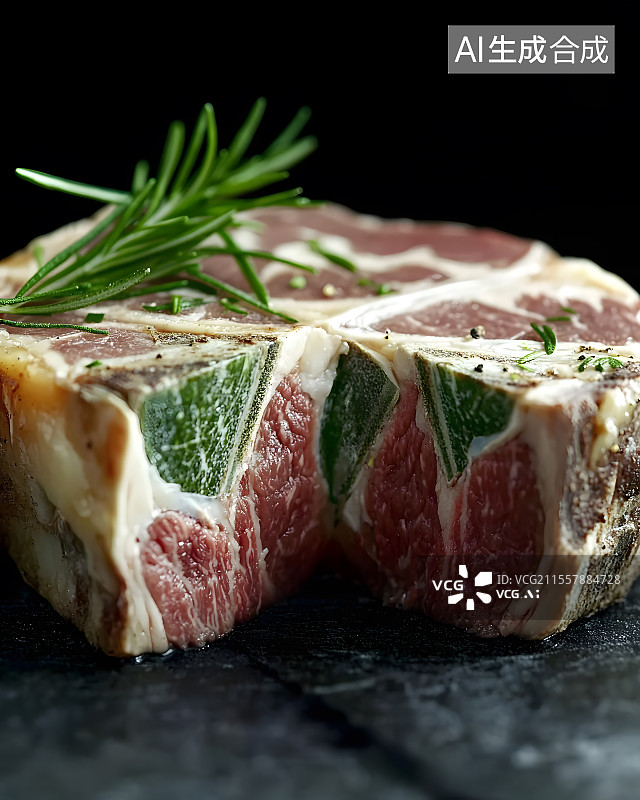 【AI数字艺术】大理石纹和牛切割艺术插画图片素材