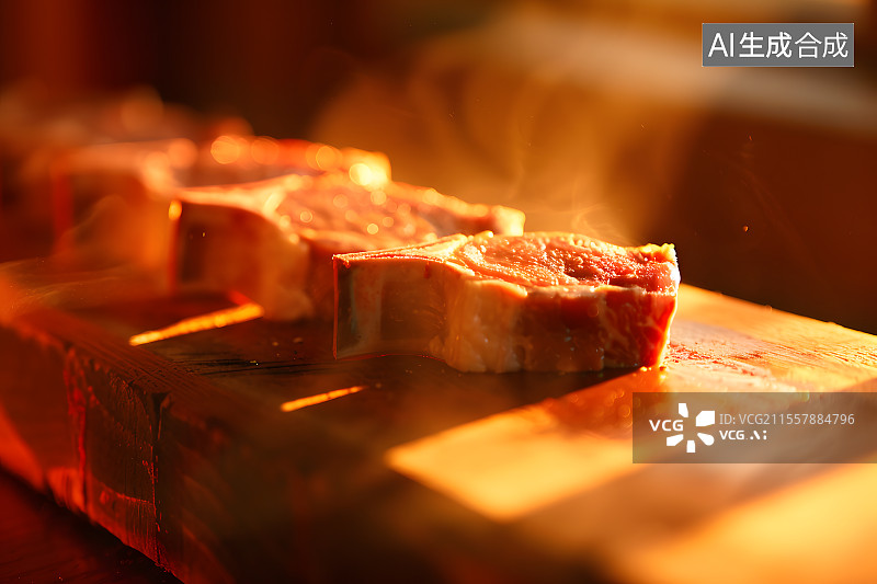 【AI数字艺术】大理石纹和牛切割艺术插画图片素材