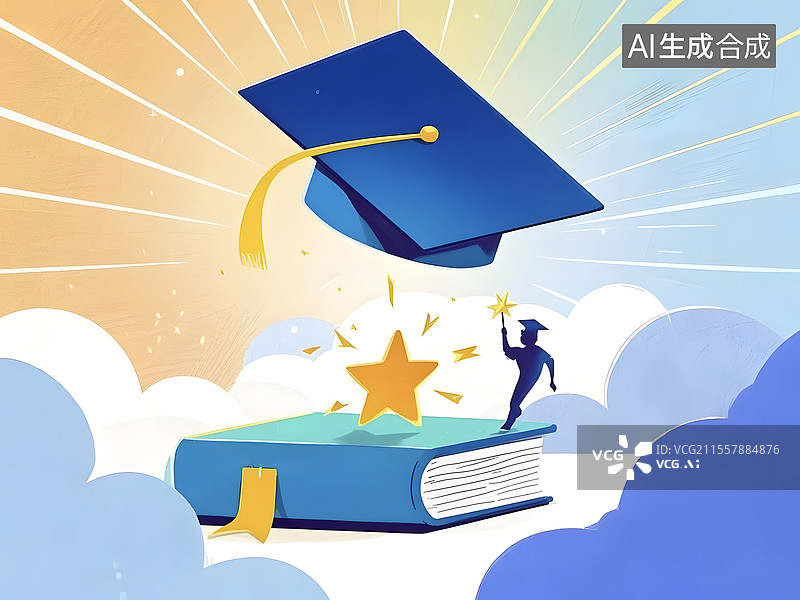 【AI数字艺术】毕业季插画图片素材