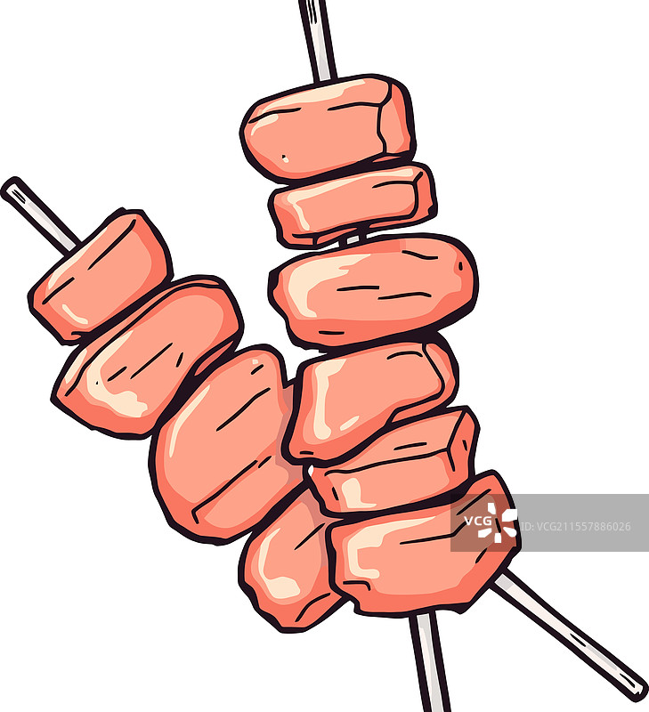 两串生肉准备好烤制图片素材