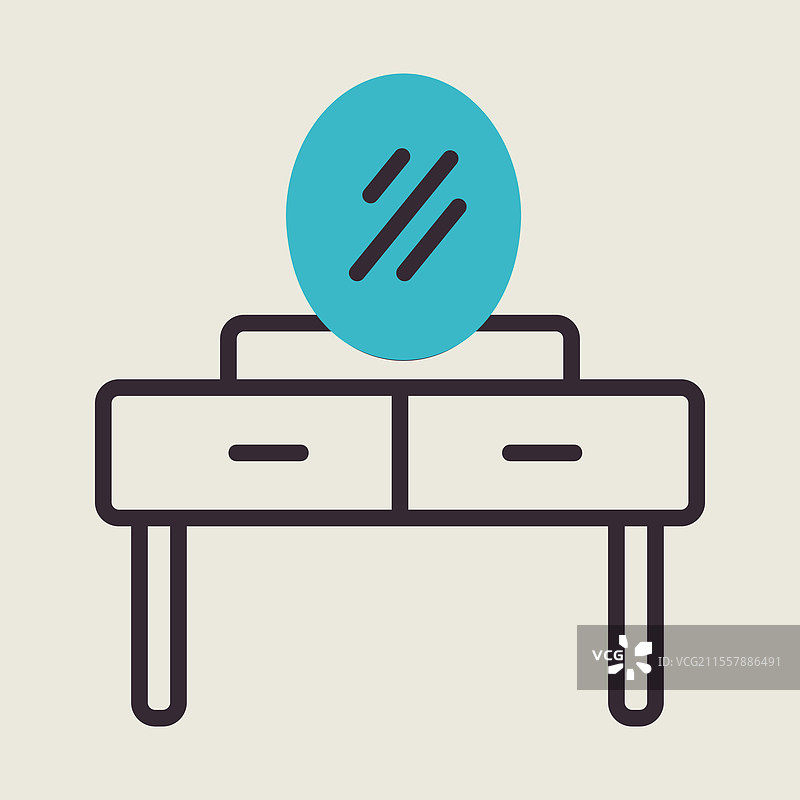 带镜子的梳妆台图标图片素材