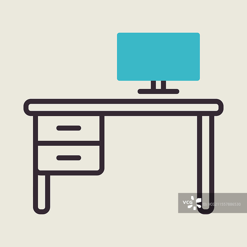 办公室桌子图标标志图片素材