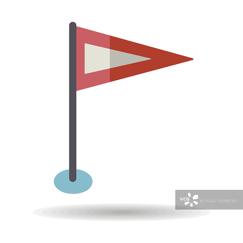 导航标志的孤立图标，带有旗帜和GPS定位针图片素材