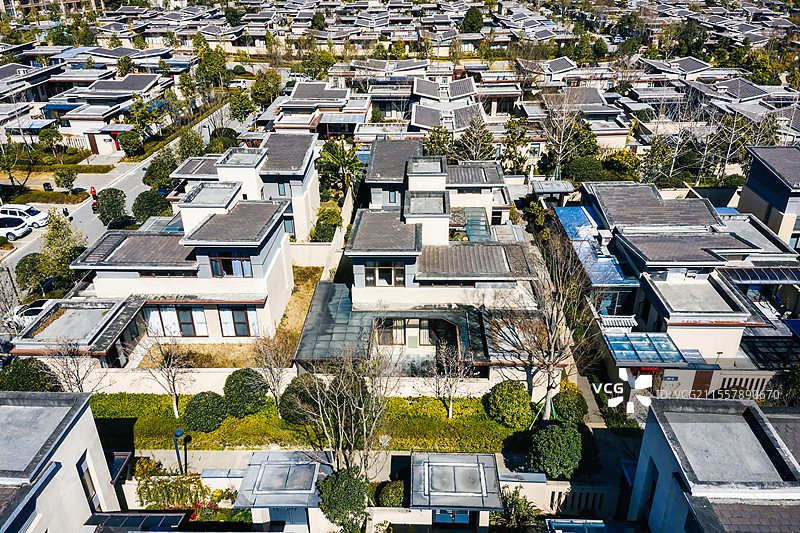 航拍云南腾冲别墅住宅区场景图片素材