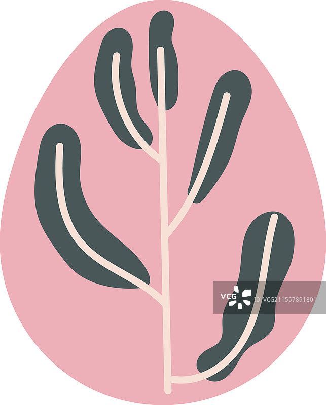 手绘的复活节彩蛋与花卉枝条图片素材