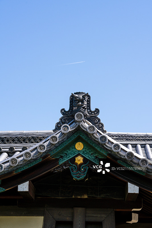 日本京都著名旅游景点净土宗本愿寺派本山西本愿寺内的建筑构件图片素材