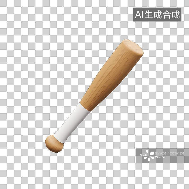 【AI数字艺术】木质棒球棍的特写，3D棒球棍，运动图片素材