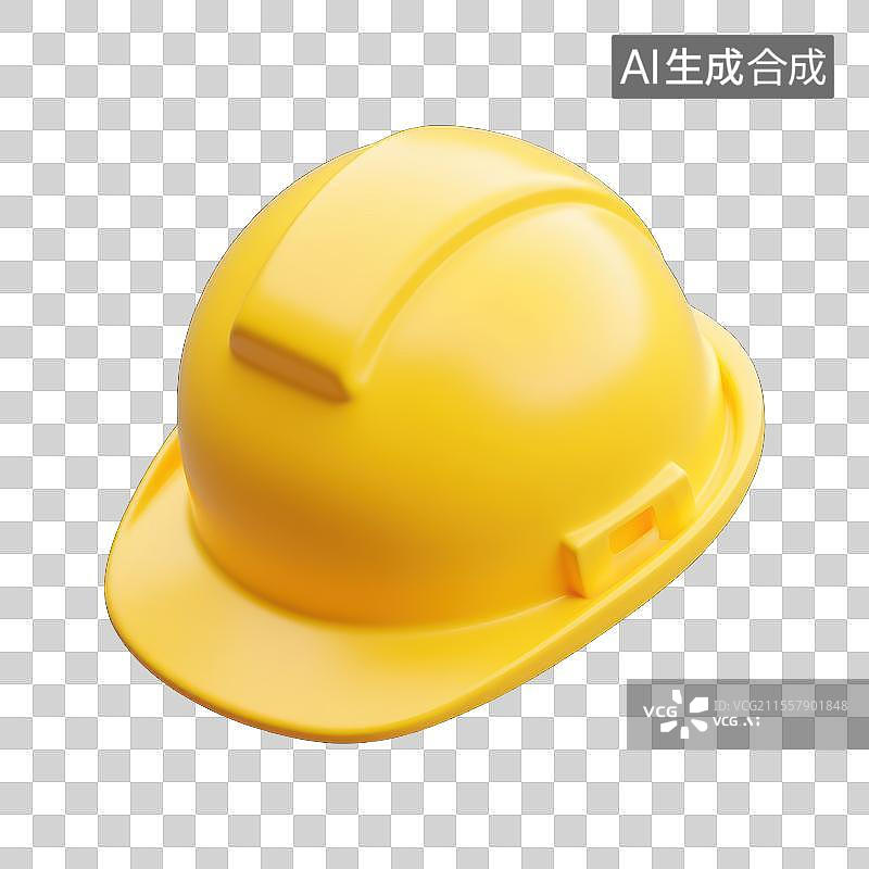 【AI数字艺术】醒目的黄色安全帽，3D安全帽素材图片素材