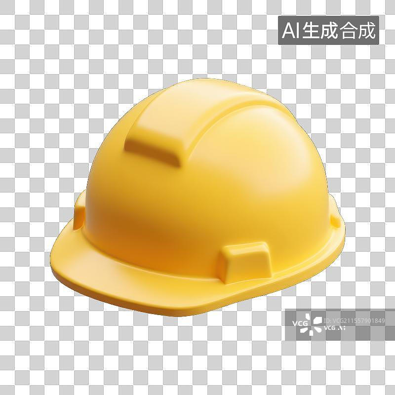 【AI数字艺术】醒目的黄色安全帽，3D安全帽素材图片素材