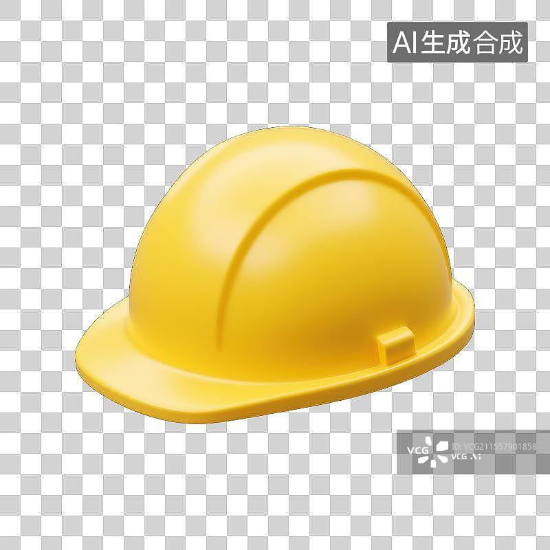 【AI数字艺术】醒目的黄色安全帽，3D安全帽素材图片素材