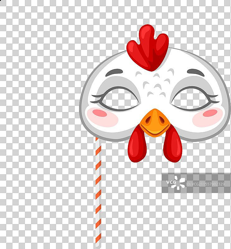 公鸡动物狂欢派对面具农场鸟脸图片素材