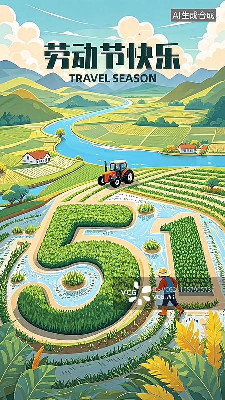 【AI数字艺术】51劳动节节日海报图片素材