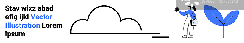 用相机观察自然的人与抽象元素图片素材