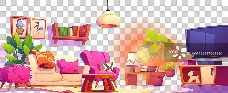 房间室内设计，配有沙发和窗户图片素材