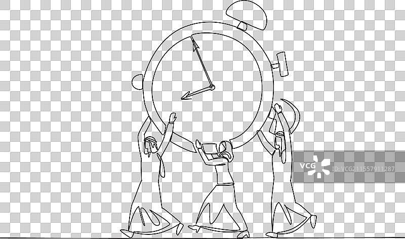 一笔画出一群阿拉伯人图片素材