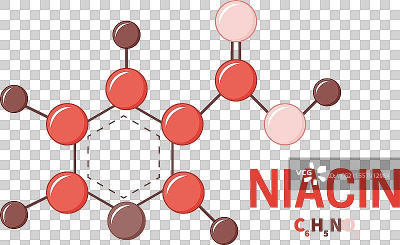 烟酸或维生素B3分子结构图片素材