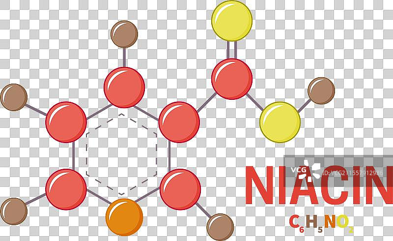 烟酸或维生素B3分子结构图片素材