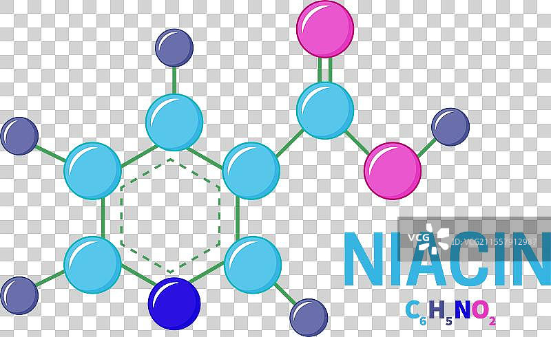 明亮的维生素B3烟酸分子结构图片素材