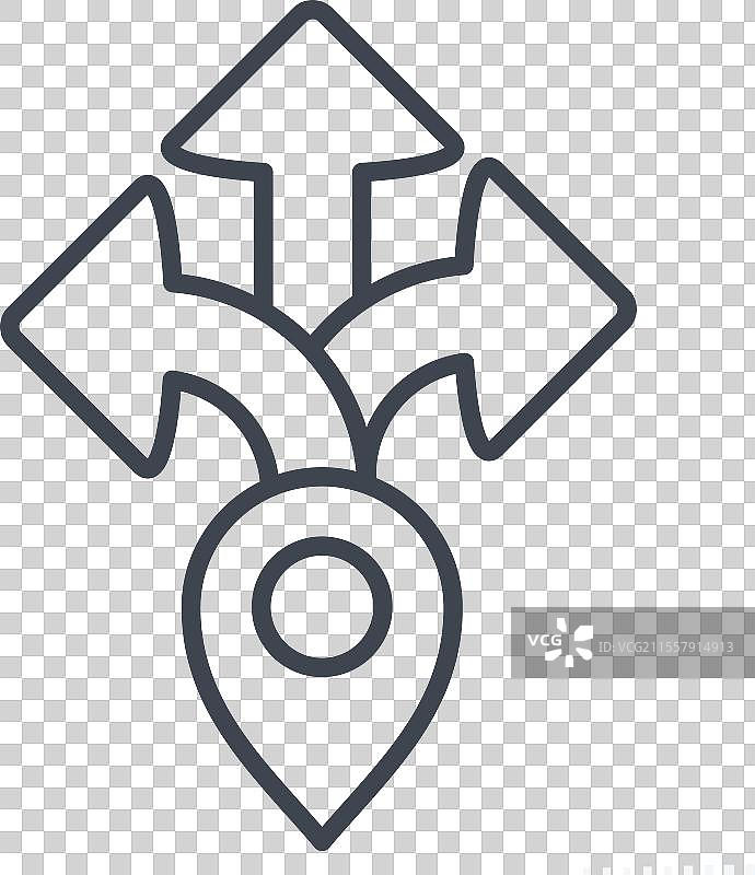 与导航相关的方向图标线条图片素材