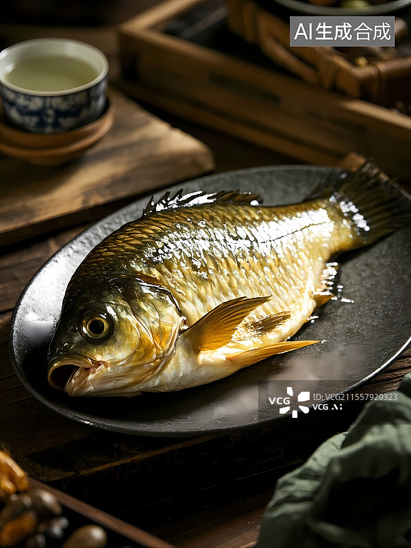 【AI数字艺术】鲜鱼食材特写图片素材