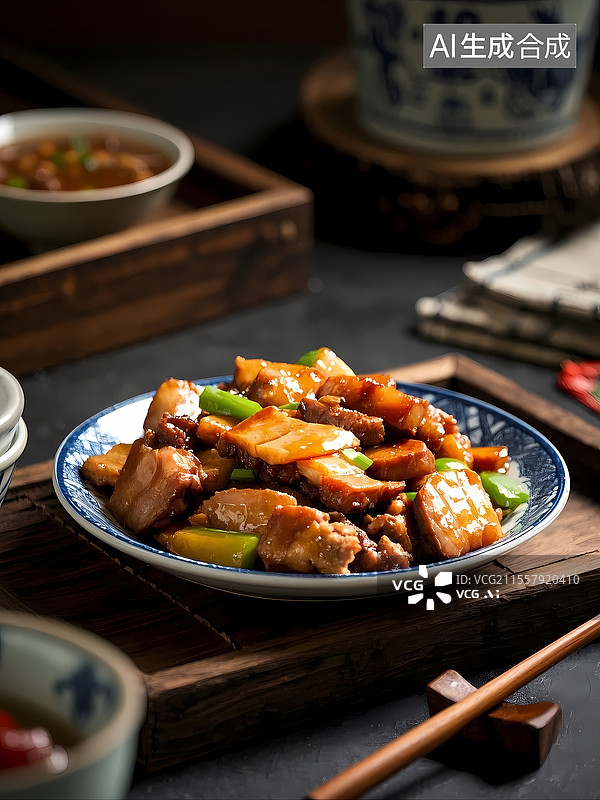 【AI数字艺术】过油肉美食特写图片素材