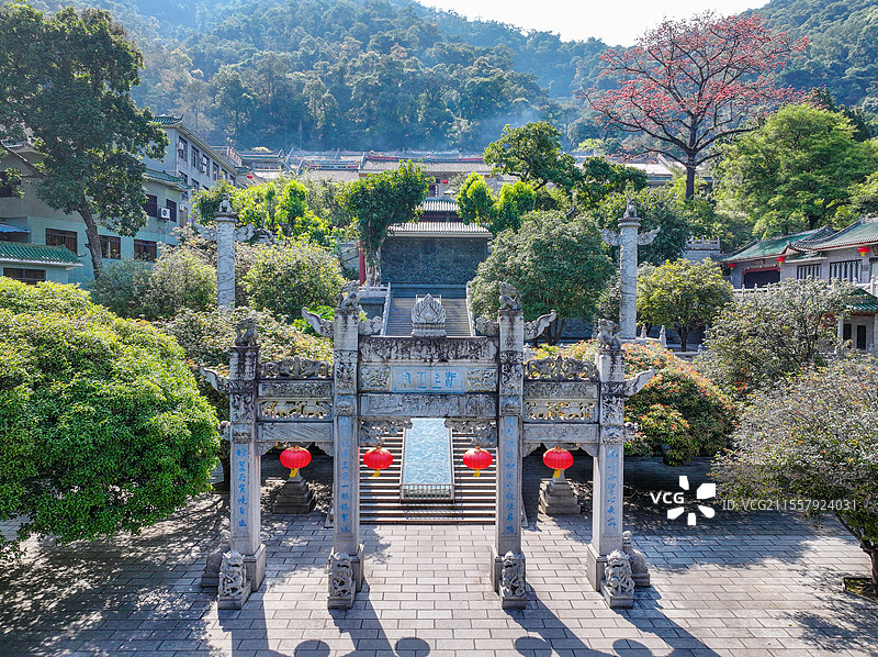 广东省肇庆市鼎湖山国家级自然保护区航拍图片素材