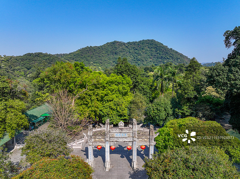 广东省肇庆市鼎湖山国家级自然保护区航拍图片素材