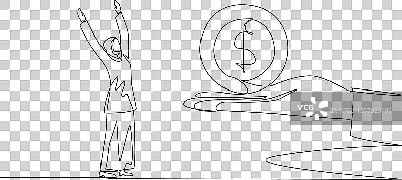 阿拉伯女商人的连续一笔画图片素材