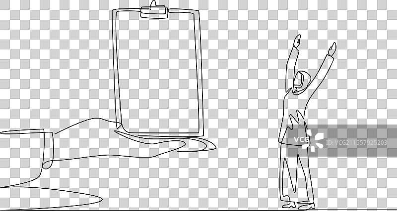 阿拉伯女商人的单线画图片素材