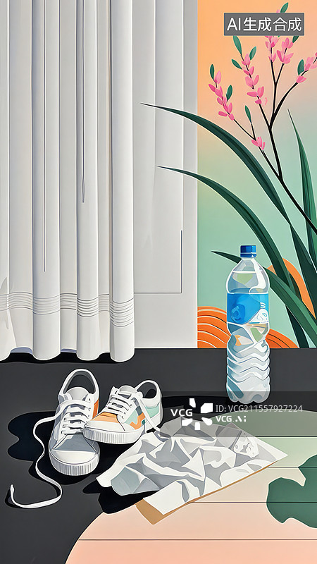 【AI数字艺术】滞重的肢体隐喻：散开鞋带与智能体脂秤，健身资本主义下的代谢停滞与机能冻结图片素材