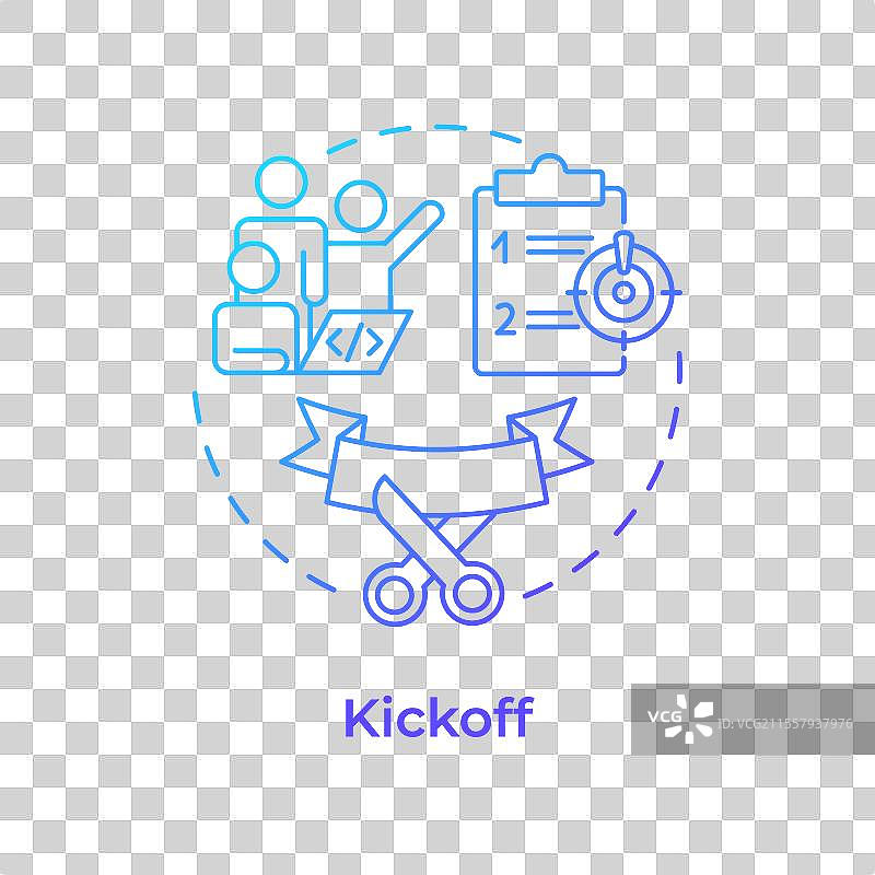 启动蓝色渐变概念图标图片素材