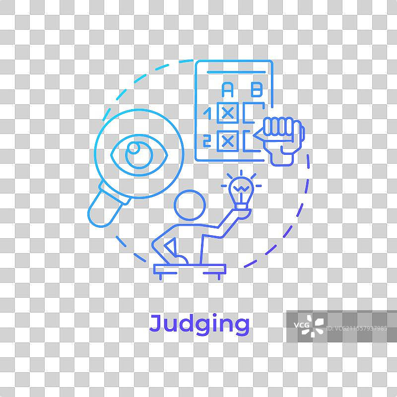 评估蓝色渐变概念图标图片素材