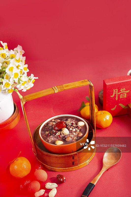 腊八粥红色喜庆节日传统食品图片素材