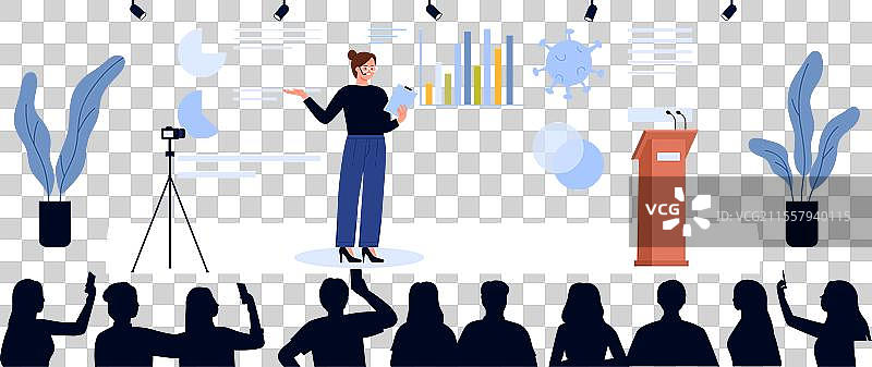 女性在科学会议上的公开演讲图片素材