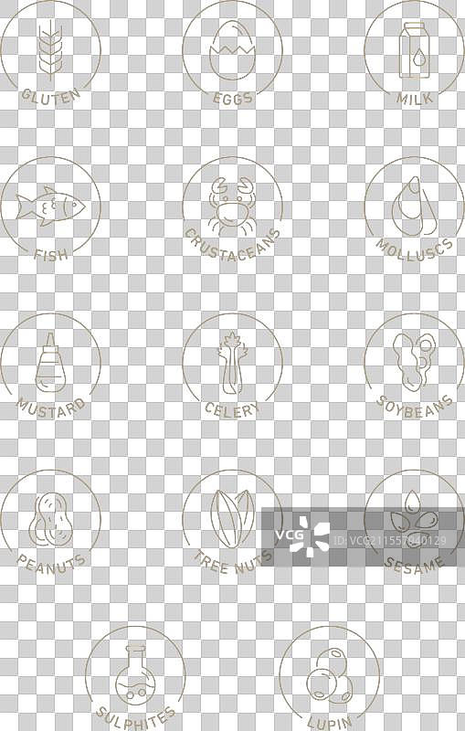 食物过敏原图标集图片素材