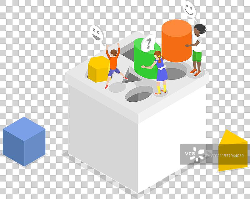 三维等距平面形状图图片素材