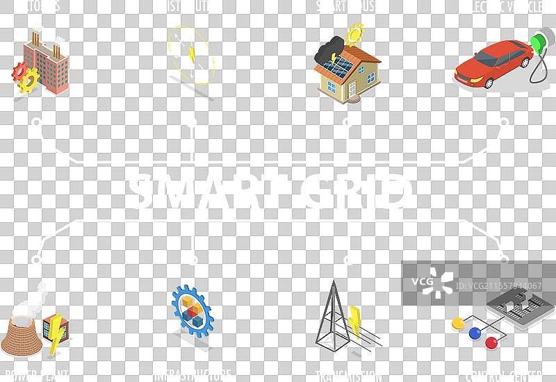 智能的三维等距平面图图片素材