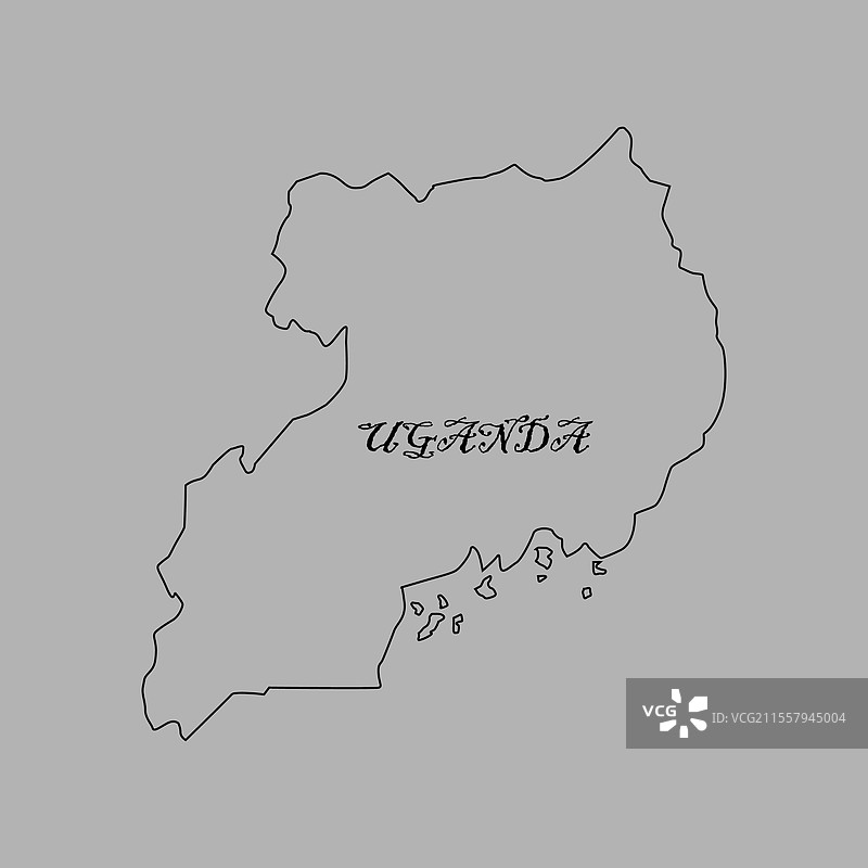乌干达国家地图图片素材